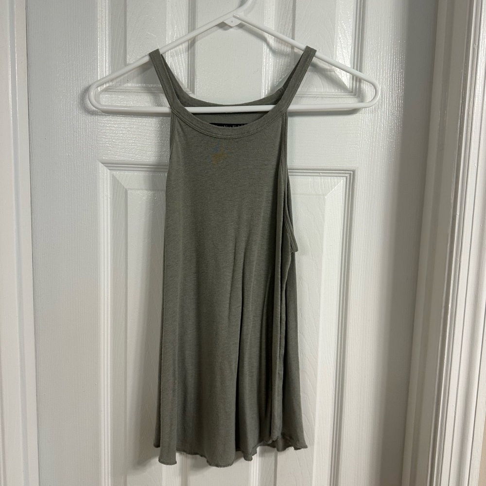Green/grey Sleeveless Flowy Top